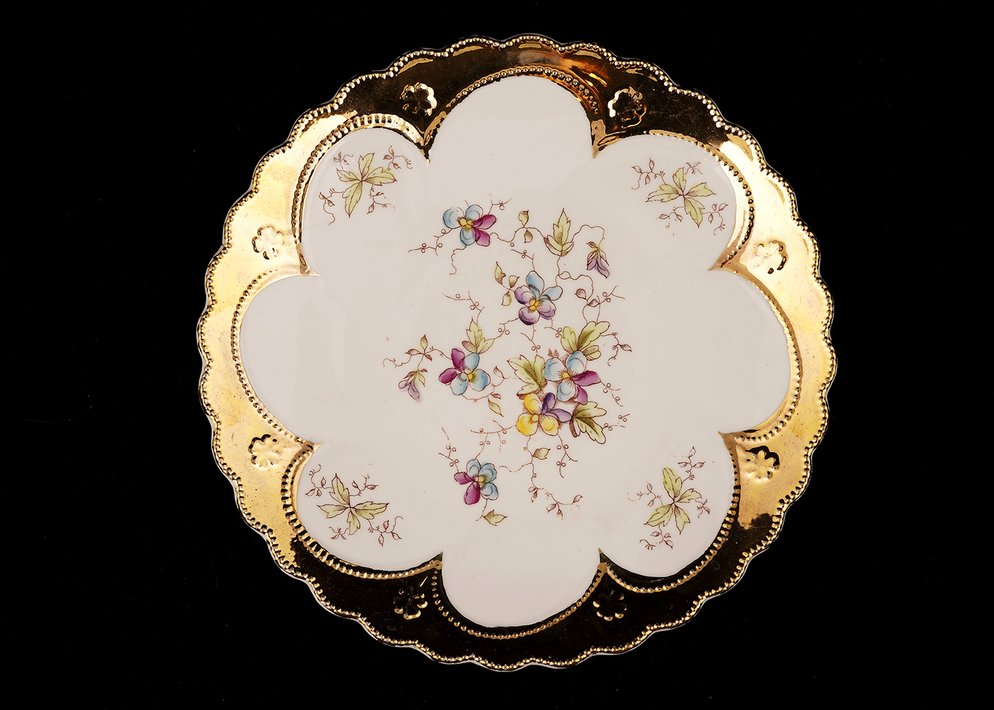 Gold Tone Rimmed Plate Collection