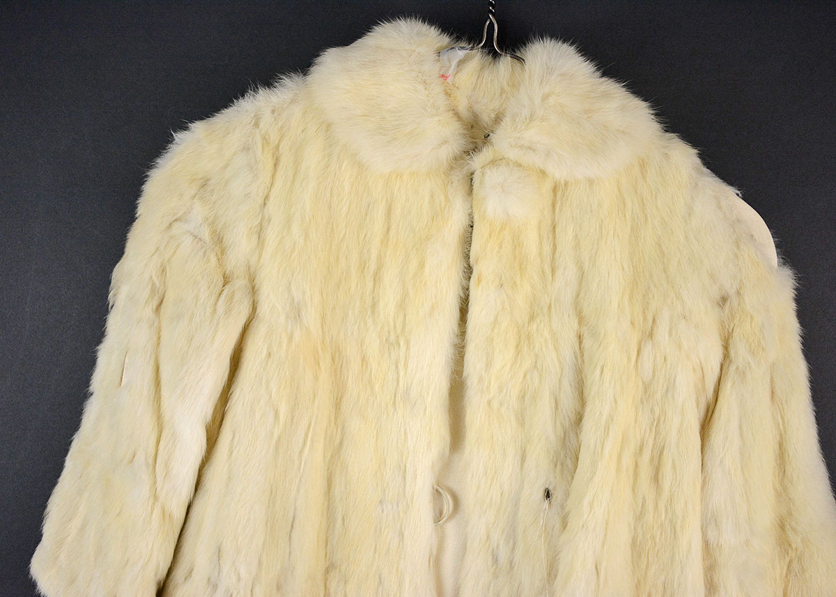 Vintage Child's Rabbit Fur Coat with Muff and Peter Pan Collar