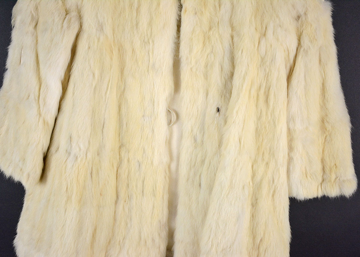 Vintage Child's Rabbit Fur Coat with Muff and Peter Pan Collar