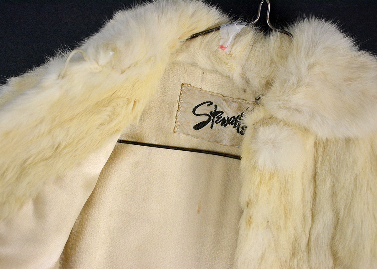 Vintage Child's Rabbit Fur Coat with Muff and Peter Pan Collar