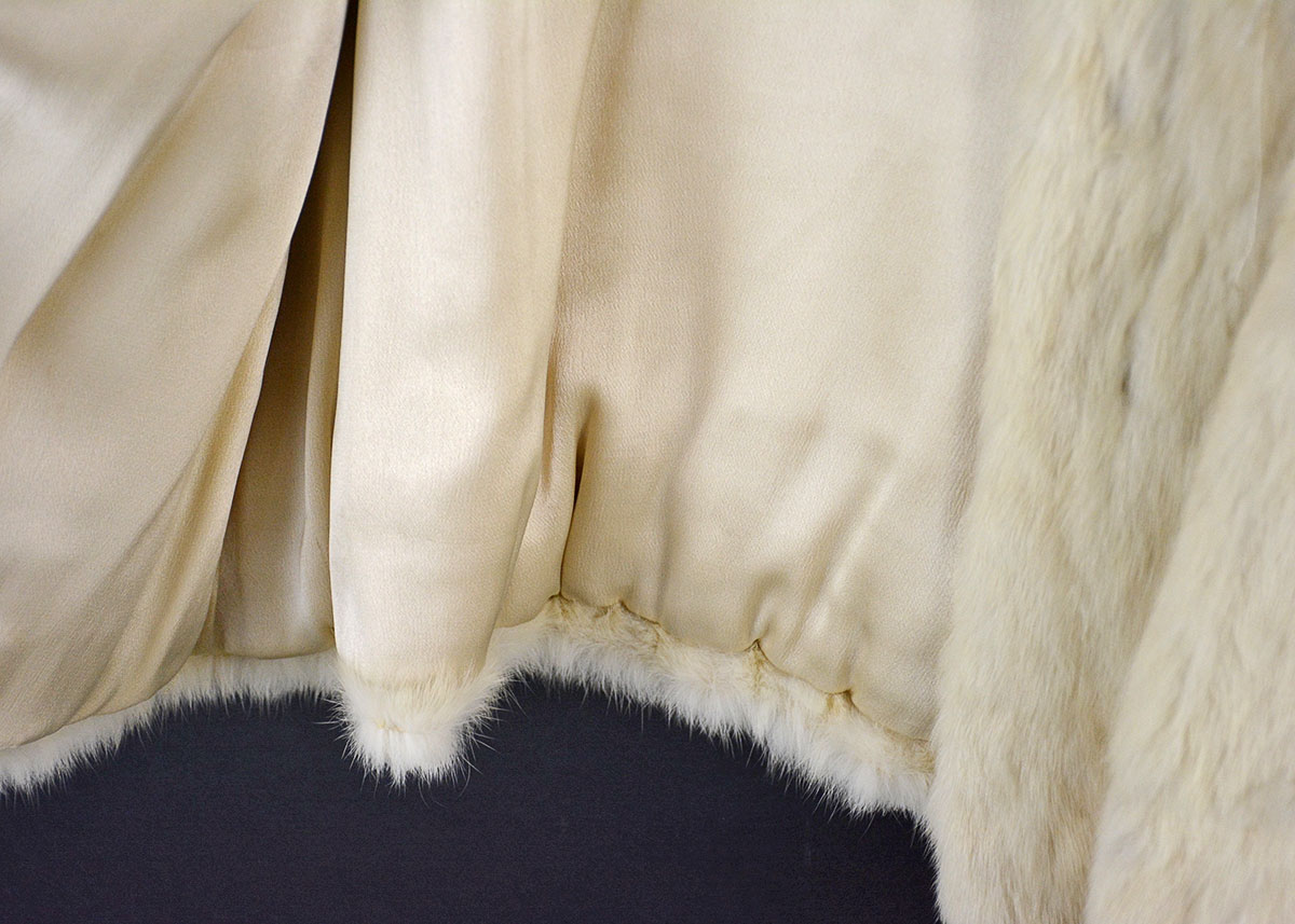 Vintage Child's Rabbit Fur Coat with Muff and Peter Pan Collar