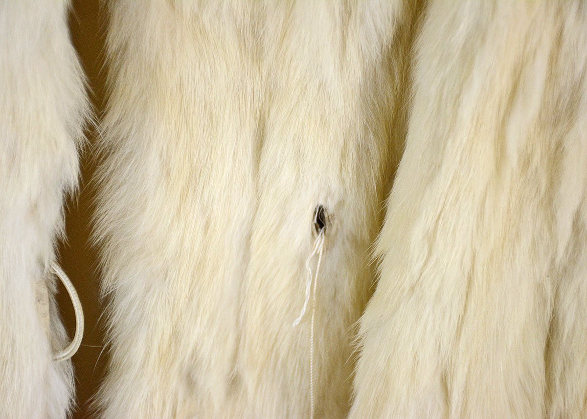 Vintage Child's Rabbit Fur Coat with Muff and Peter Pan Collar