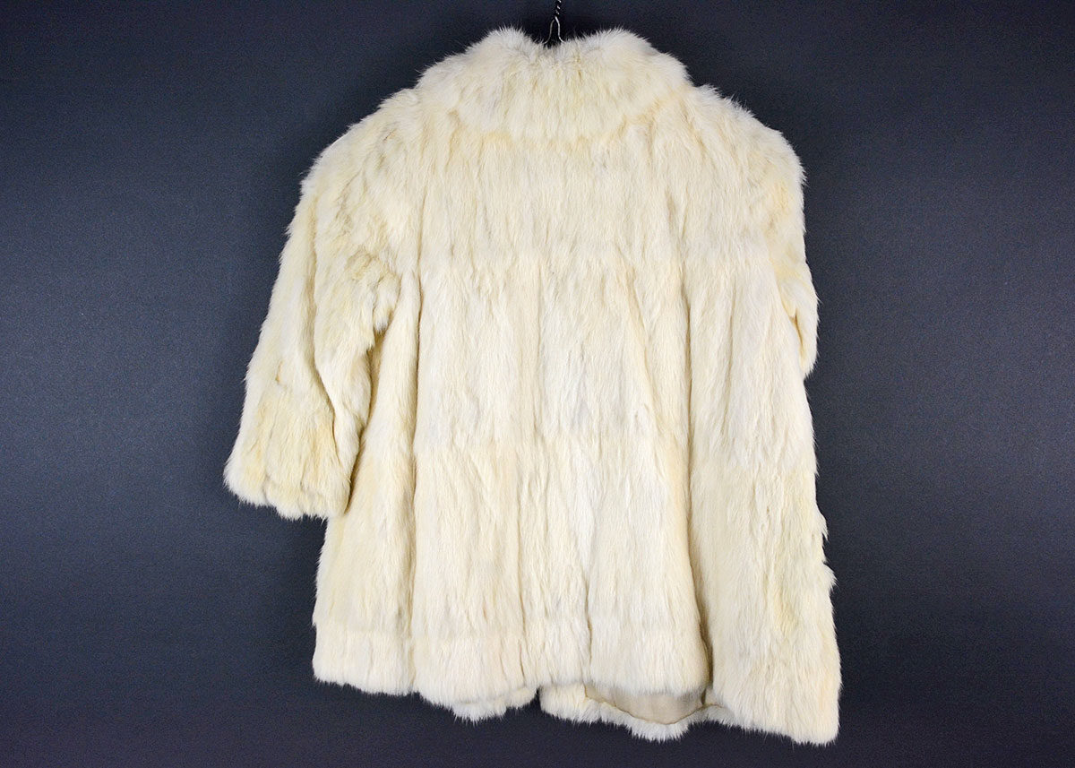Vintage Child's Rabbit Fur Coat with Muff and Peter Pan Collar