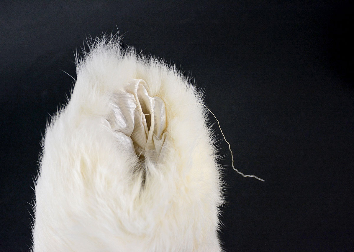 Vintage Child's Rabbit Fur Coat with Muff and Peter Pan Collar
