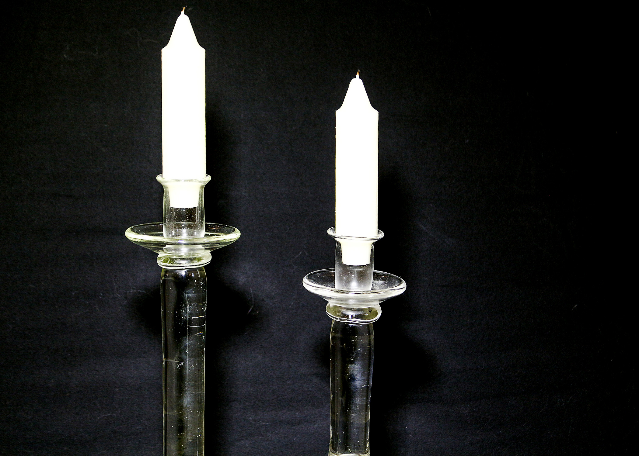 Glass and Lucite Modern Candlesticks