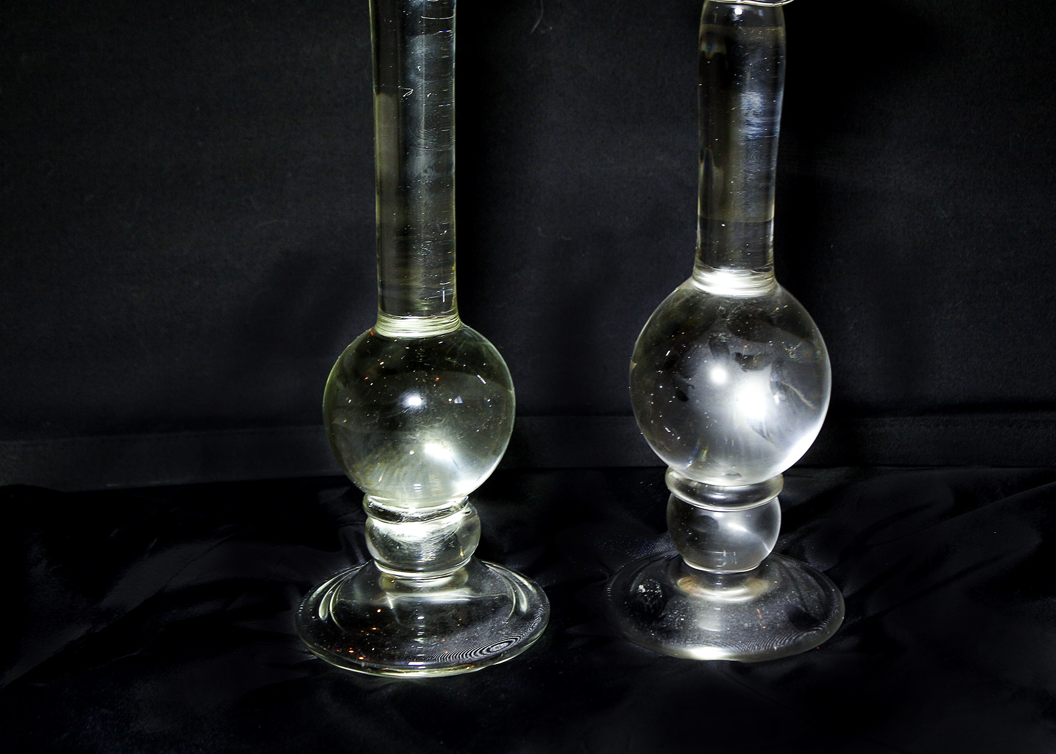 Glass and Lucite Modern Candlesticks