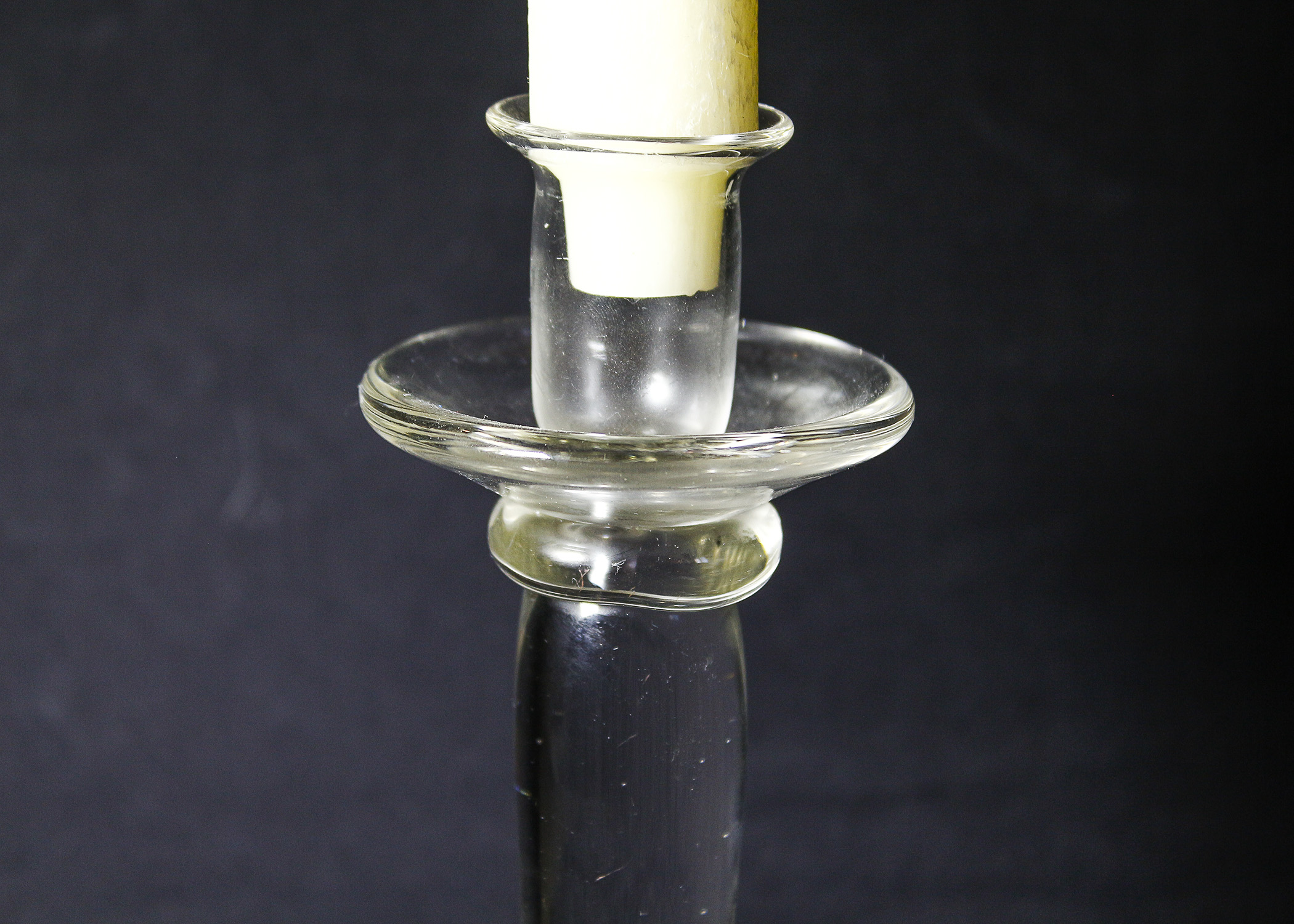 Glass and Lucite Modern Candlesticks