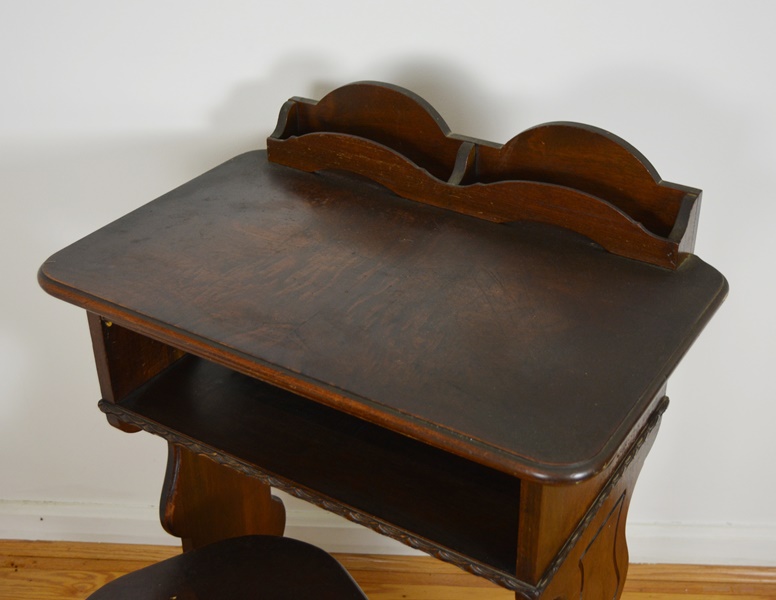 Davis-Birely Table Co. Walnut Telephone Desk and Chair