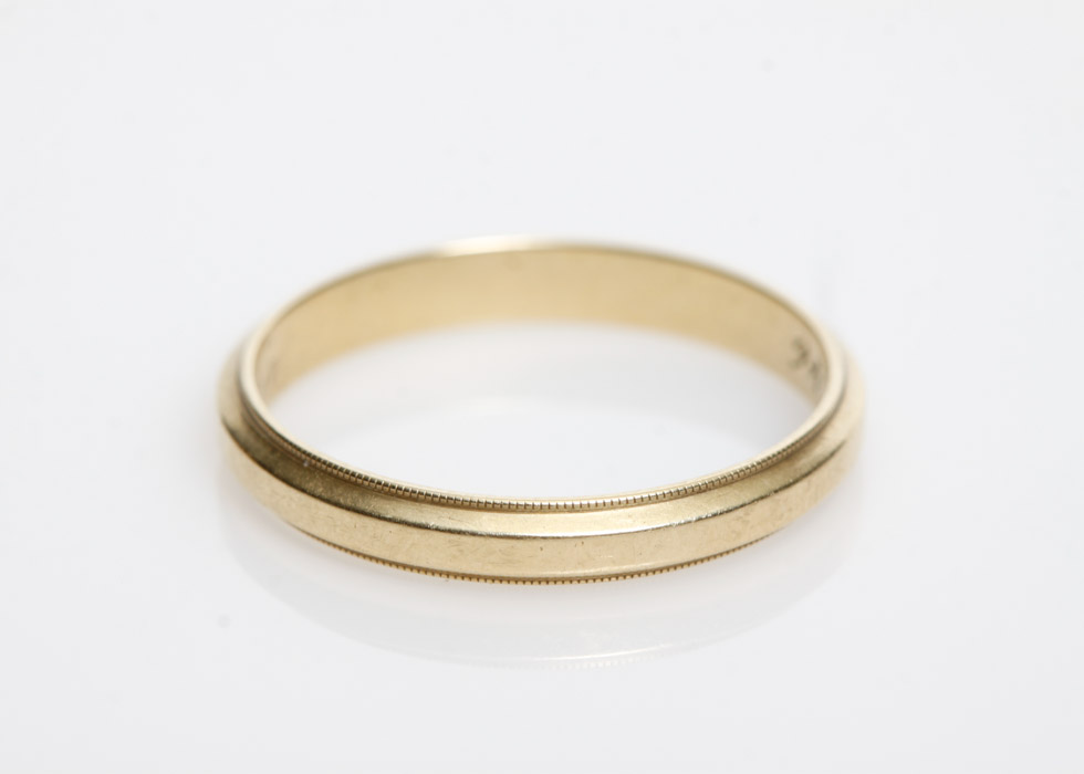 14K Gold Men's Vintage Wedding Band