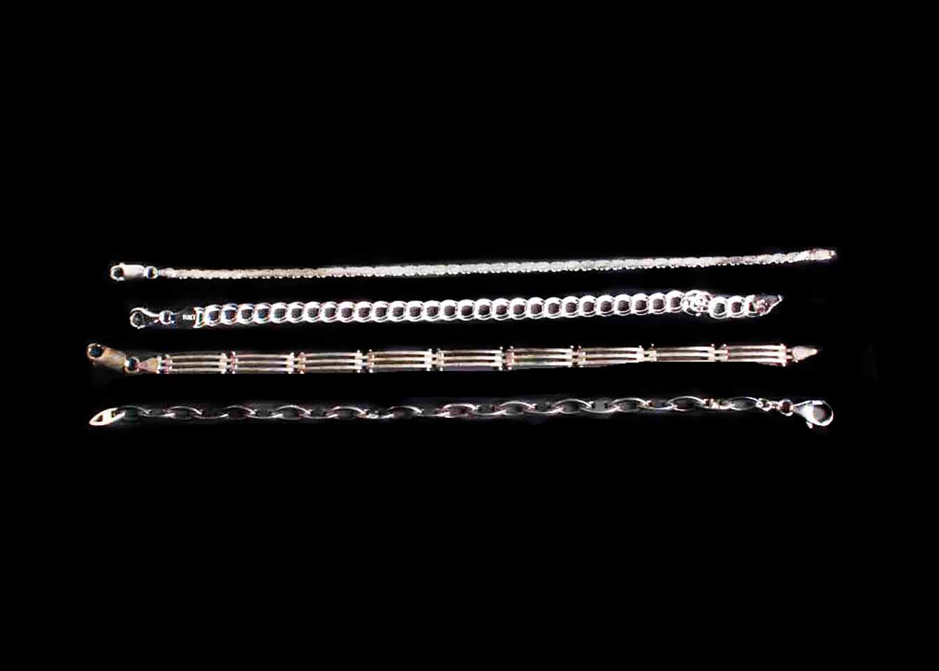 Quartet of Italian Sterling Silver Bracelets