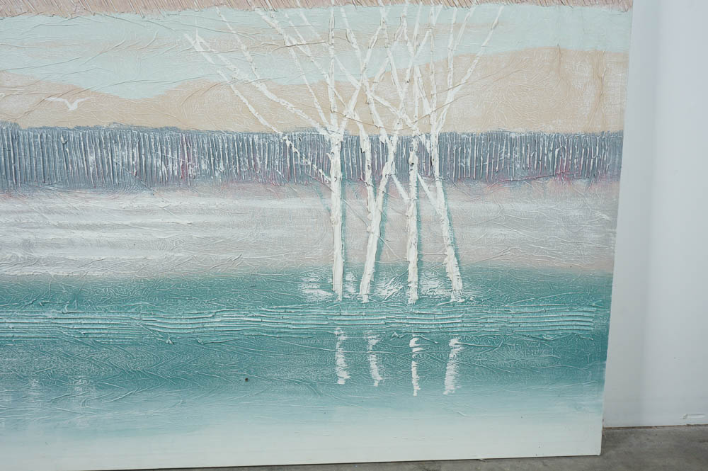 Textured Oil on Canvas Piece Signed by Ferrante