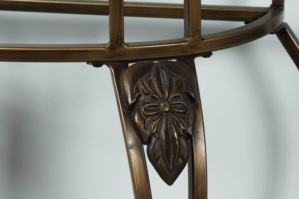 Metal Frame Glass Top Side Table with Matching Wall Mirror