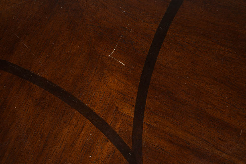 Cherry End Table with Inlaid Walnut Design