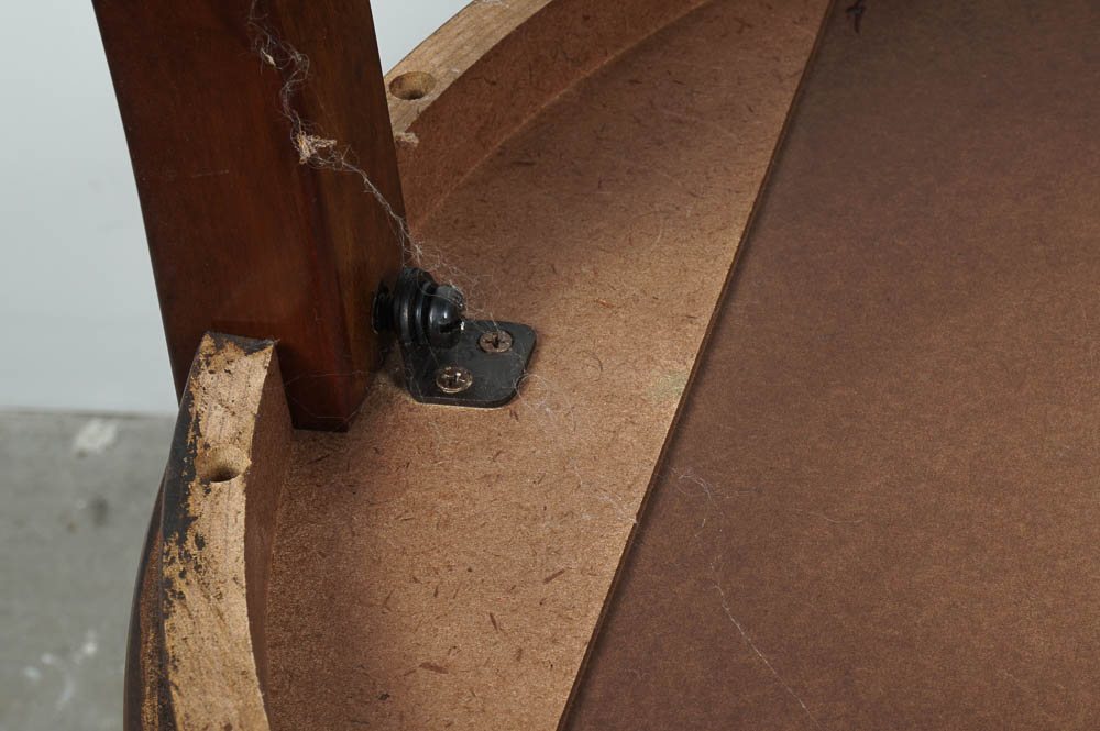 Cherry End Table with Inlaid Walnut Design