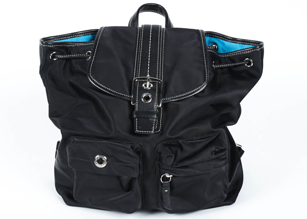 Coach Black Satin Backpack