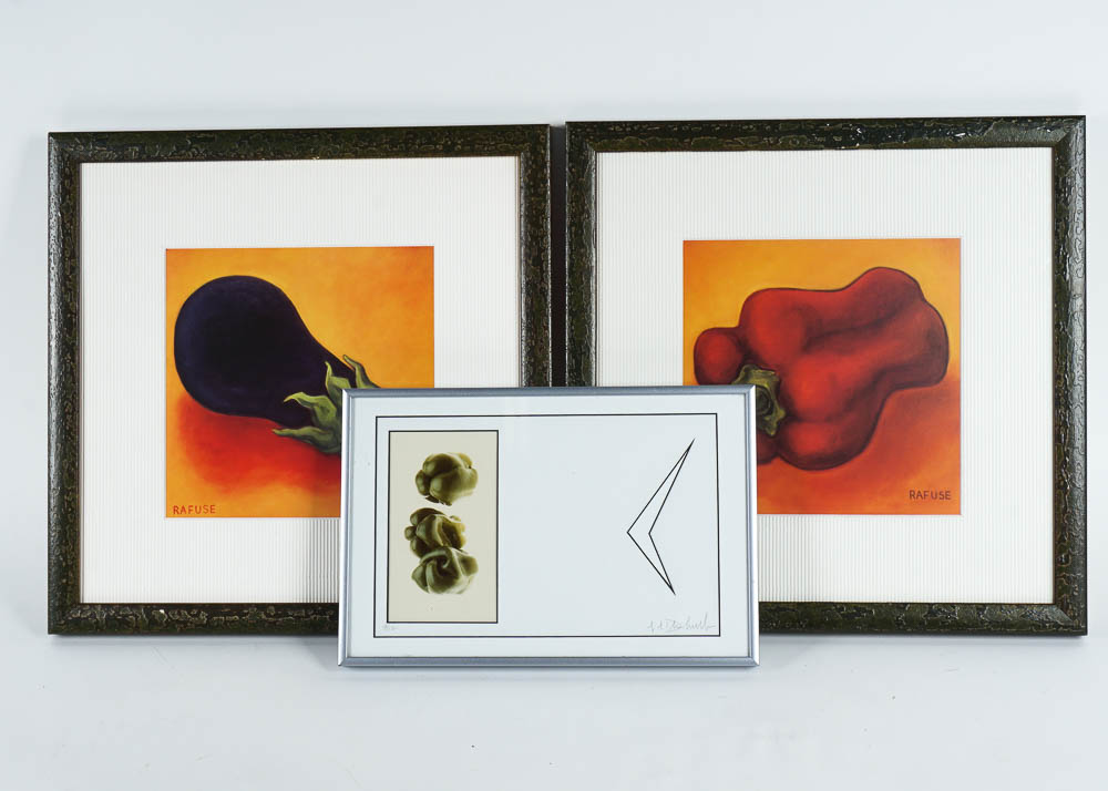 Vegetable Themed Wall Art Trio