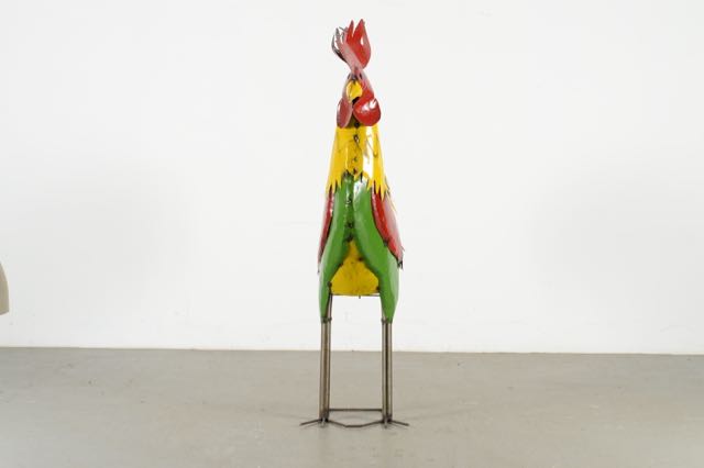 Six Foot Metal Rooster Sculpture from Mexico