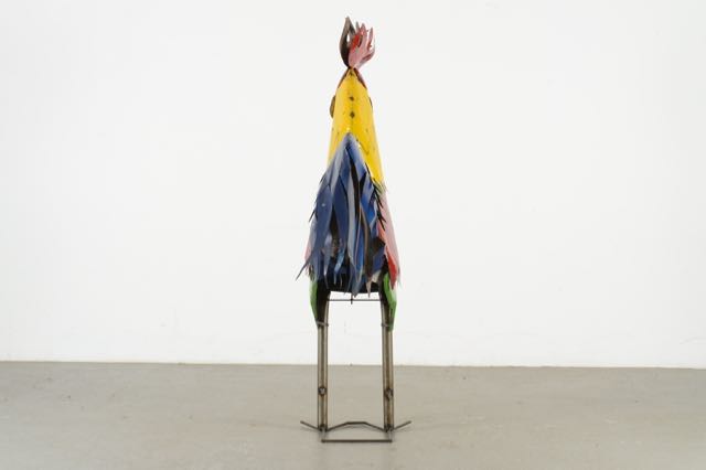 Six Foot Metal Rooster Sculpture from Mexico