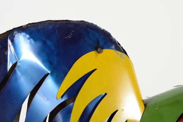 Six Foot Metal Rooster Sculpture from Mexico