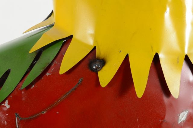 Six Foot Metal Rooster Sculpture from Mexico