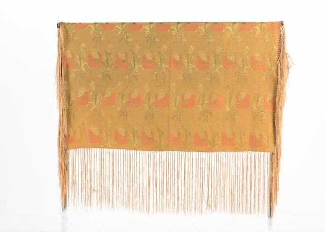 Vintage Embroidered Tablecloth with Long Fringe