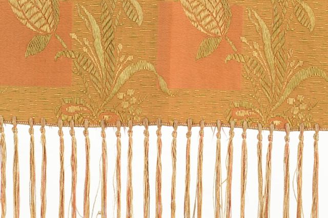 Vintage Embroidered Tablecloth with Long Fringe