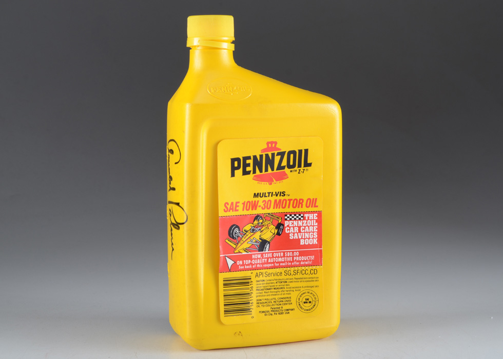 Arnold Palmer Signed Pennzoil Bottle  COa