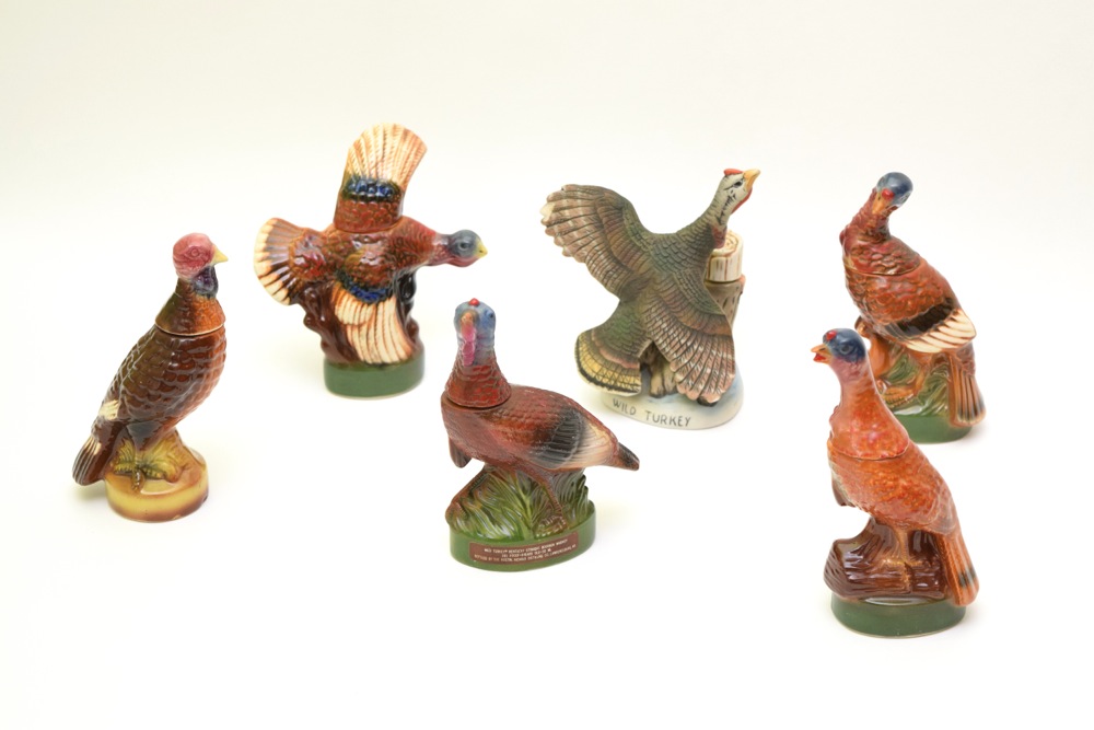 Miniature Wild Turkey Porcelain and Ceramic Decanters
