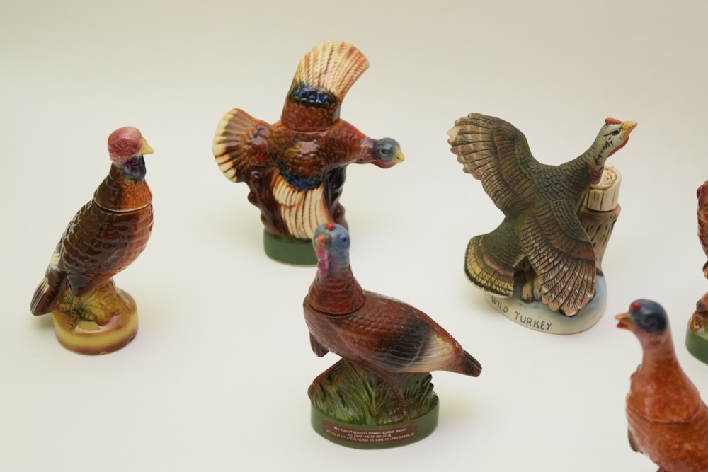 Miniature Wild Turkey Porcelain and Ceramic Decanters
