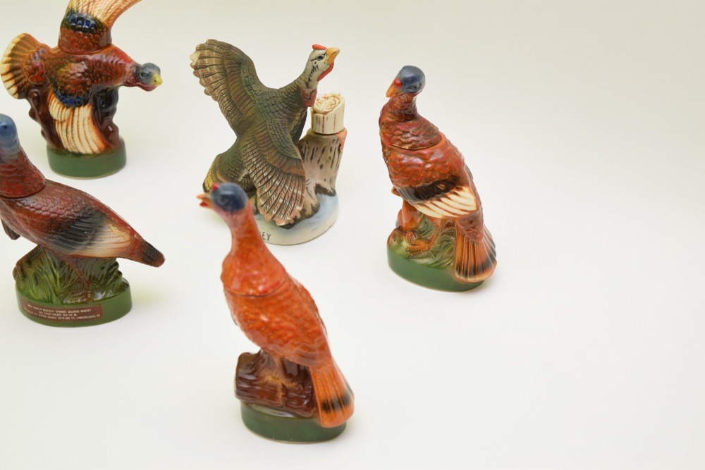 Miniature Wild Turkey Porcelain and Ceramic Decanters