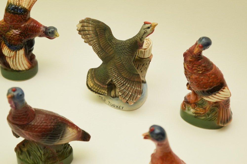 Miniature Wild Turkey Porcelain and Ceramic Decanters