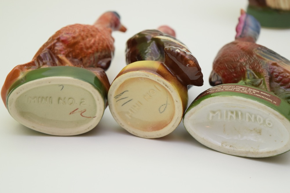 Miniature Wild Turkey Porcelain and Ceramic Decanters