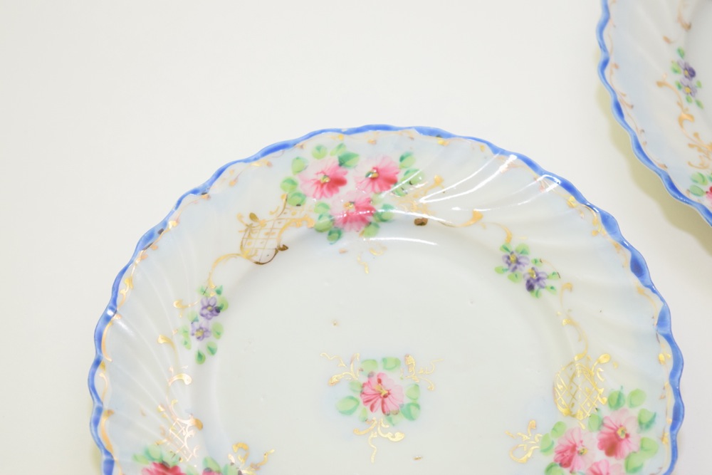 Collection of Antique Hand Decorated Dessert Plates