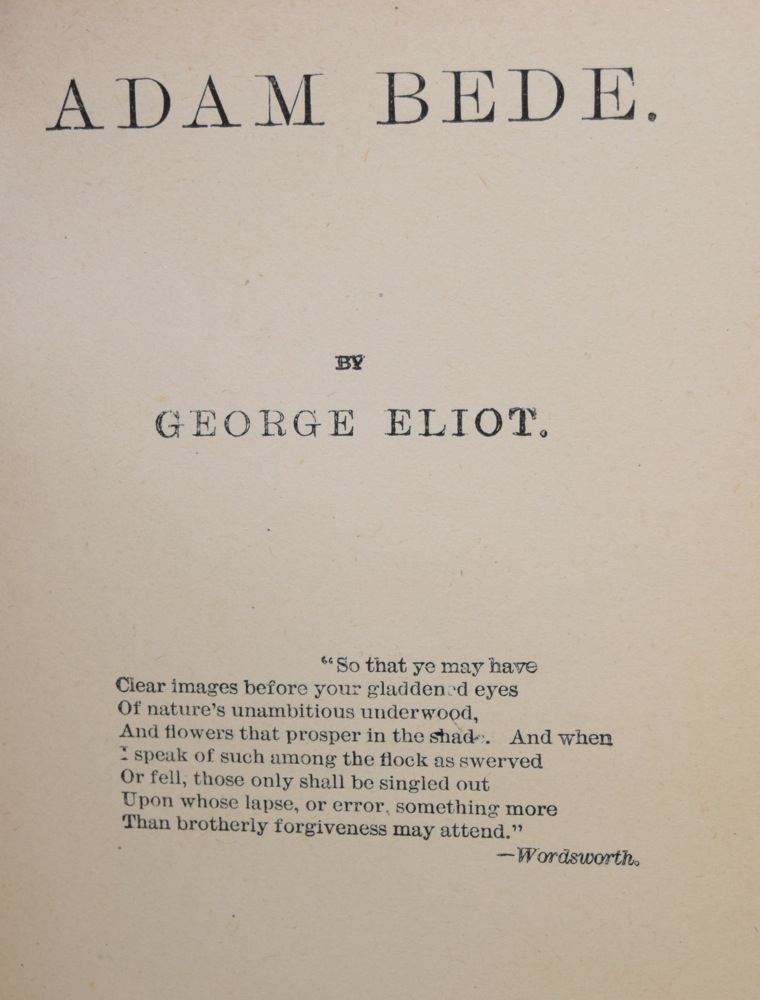 1885 Caxton Edition of George Eliot's Adam Bede