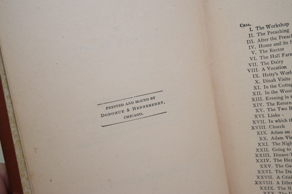1885 Caxton Edition of George Eliot's Adam Bede