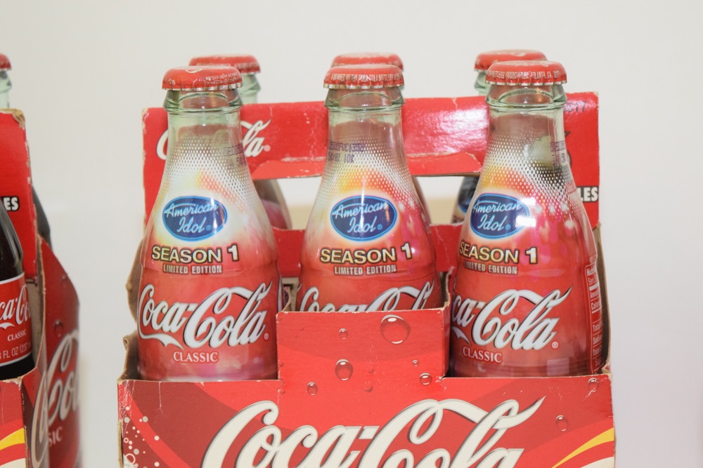 Collection of American Idol Coke Bottles