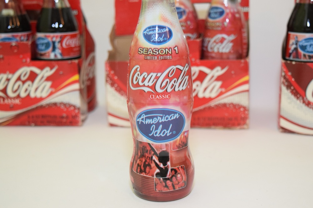 Collection of American Idol Coke Bottles