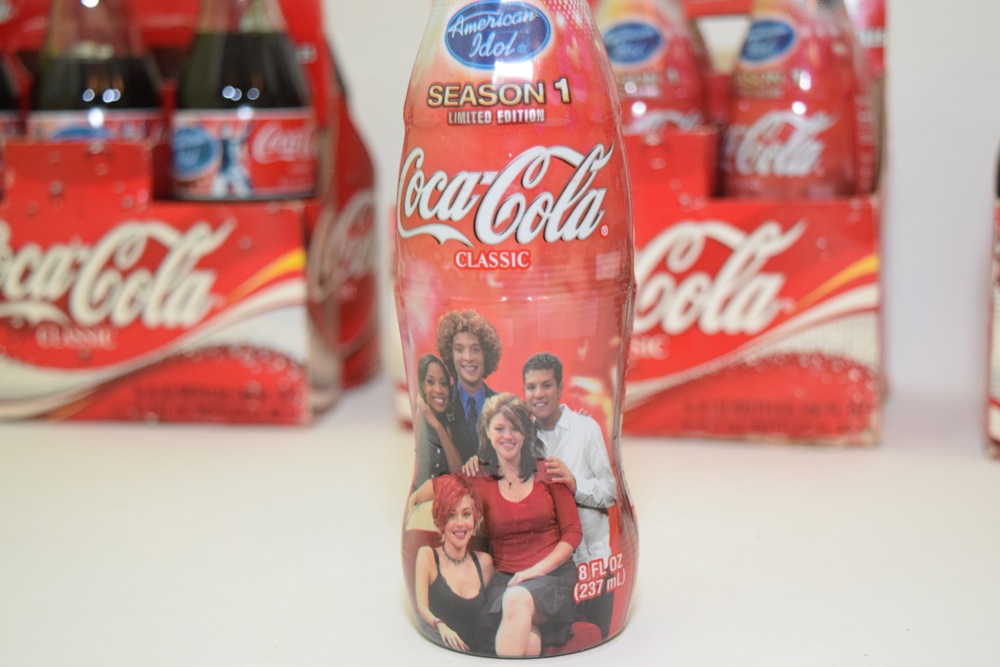 Collection of American Idol Coke Bottles