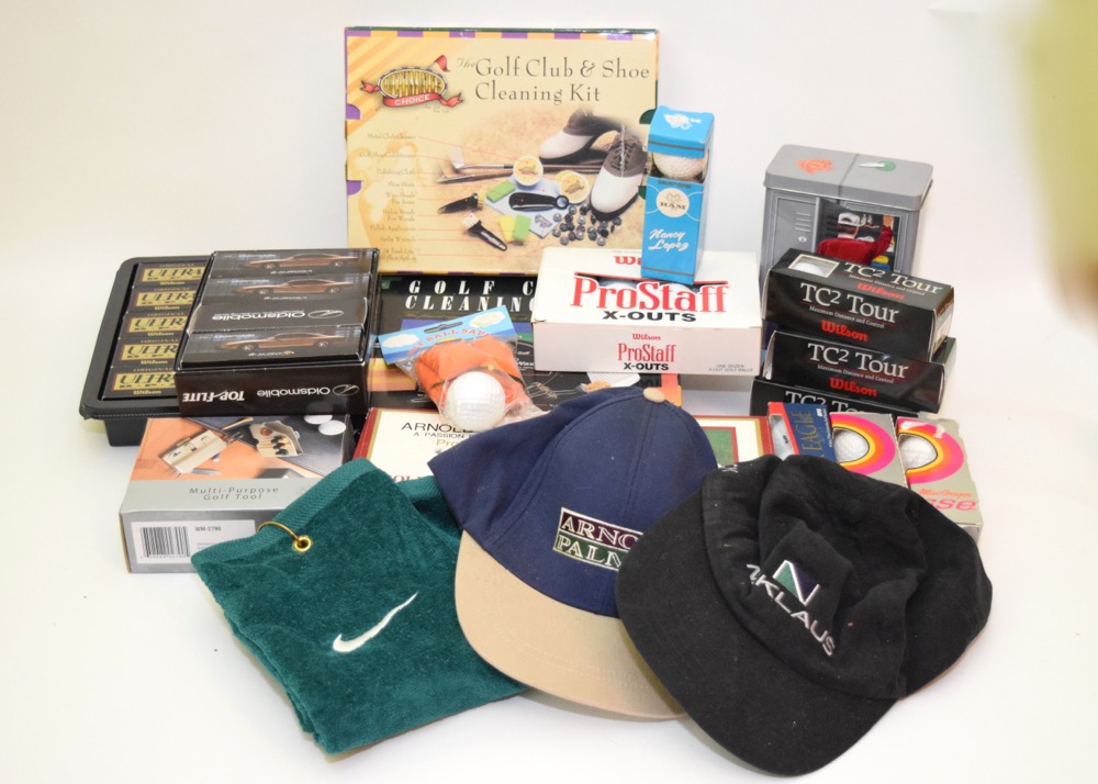 Collection of Golf Balls and Accessories