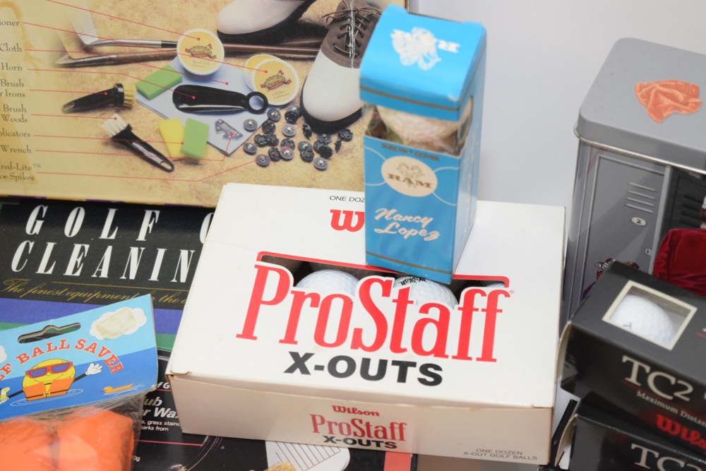 Collection of Golf Balls and Accessories
