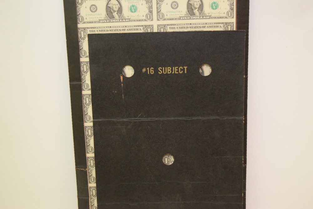 Collection of Uncut One Dollar Bills, Series 1981