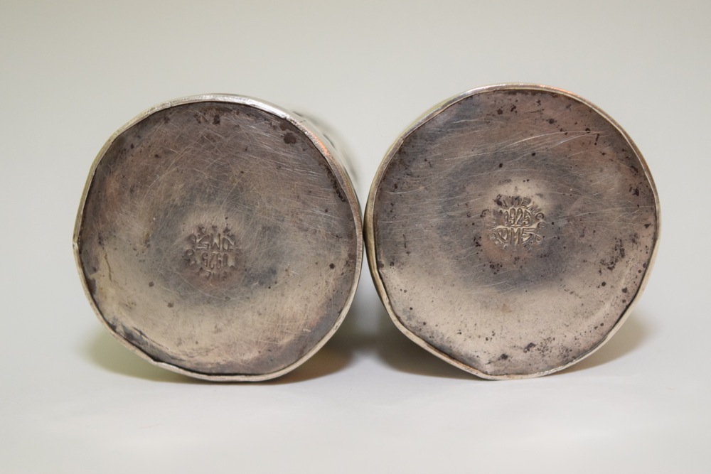 Sterling and Glass Salt and Pepper Shakers