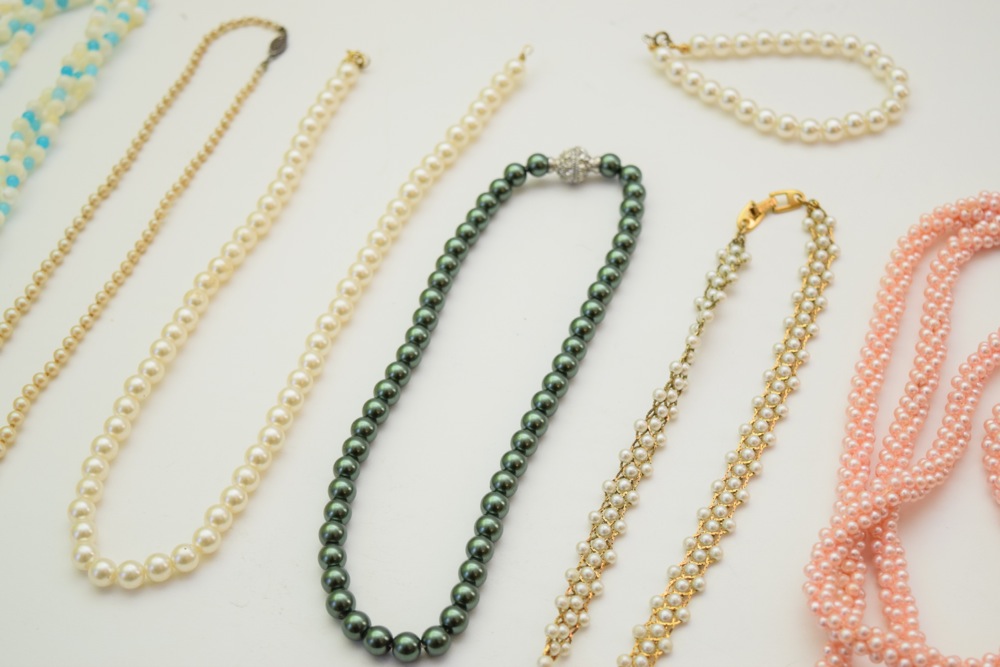 Faux Pearl Costume Jewelry Collection