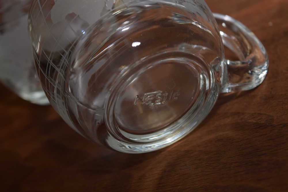 Collection of Etched Globe Mugs and Bowl