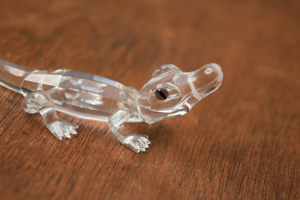 Pair of Swarovski Figurines, Including Alligator and Porcupine