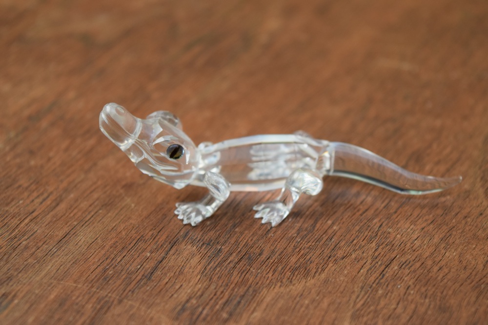 Pair of Swarovski Figurines, Including Alligator and Porcupine