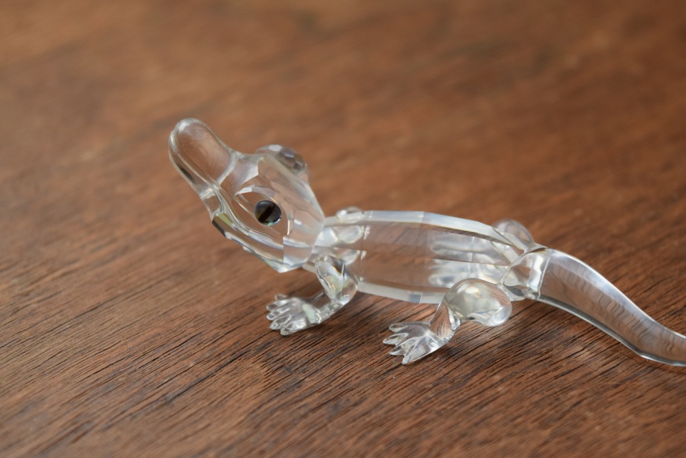 Pair of Swarovski Figurines, Including Alligator and Porcupine