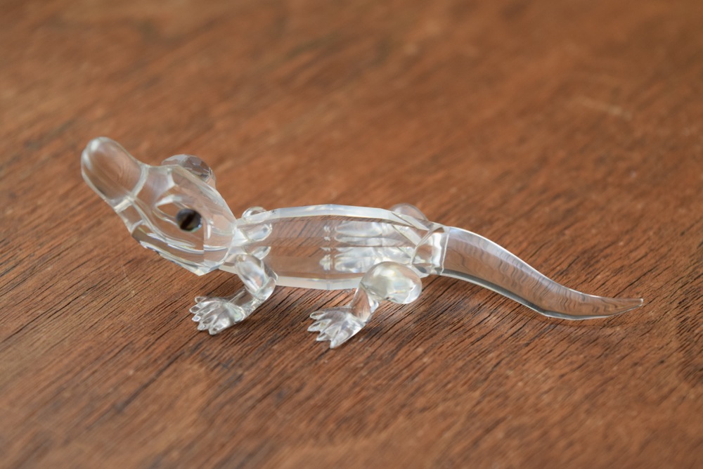 Pair of Swarovski Figurines, Including Alligator and Porcupine