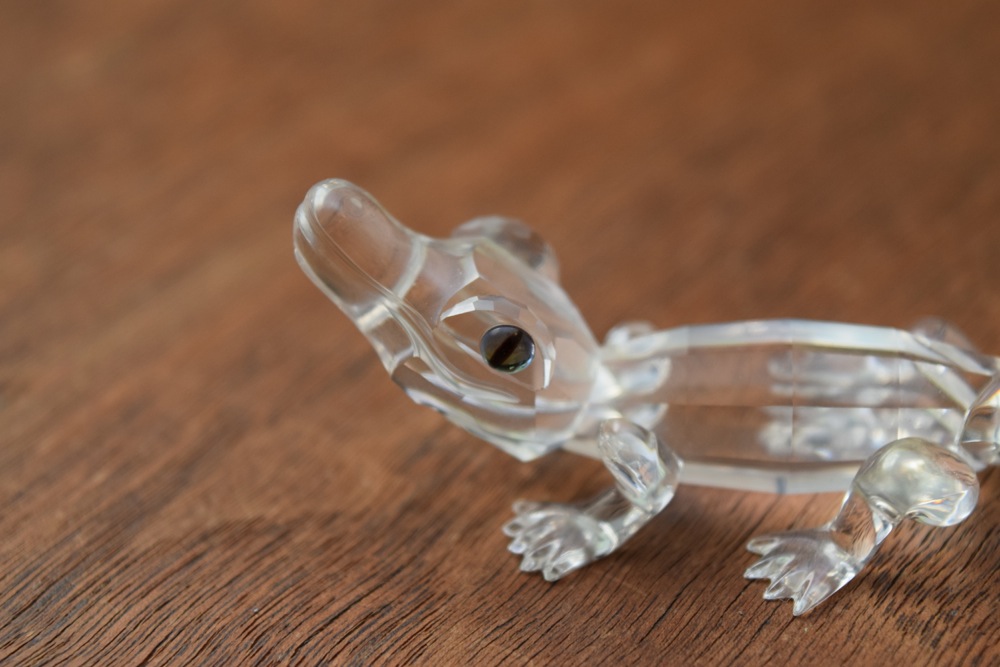 Pair of Swarovski Figurines, Including Alligator and Porcupine