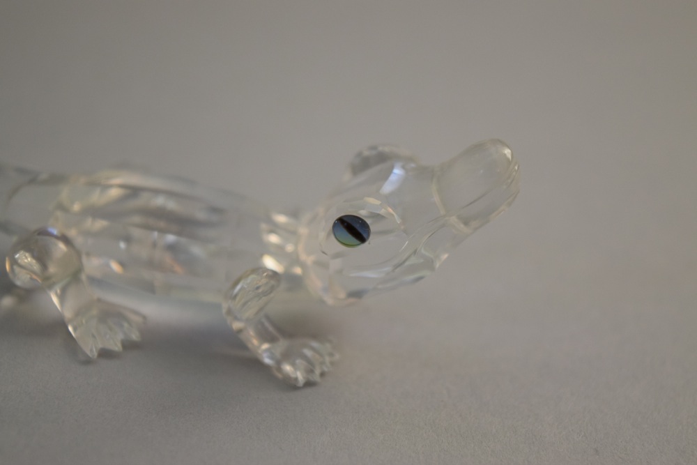 Pair of Swarovski Figurines, Including Alligator and Porcupine